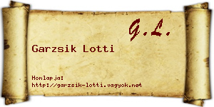 Garzsik Lotti névjegykártya